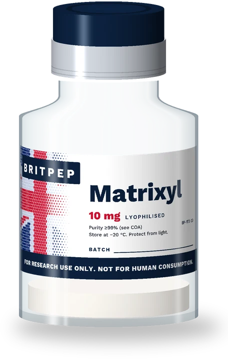 Matrixyl (Palmitoyl Pentapeptide-4) 10 mg research peptide vial